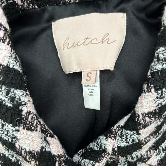 Hutch Black and Pink Cropped Checkered Tweed Jacket - Picture 7 of 9